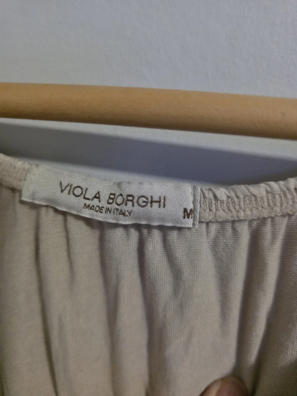 Viola Borghi Silk Blend Embroidered Peasant Blouse Off Shoulder Beige Size M Ita - Picture 7 of 13